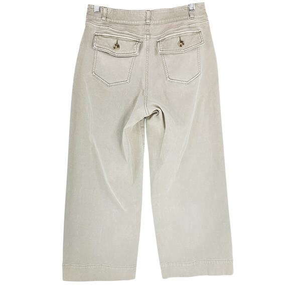 SPANX Stretch Twill Pull-On Cropped Wide-Leg Pant in Light Sage Green Size M - Picture 5 of 8